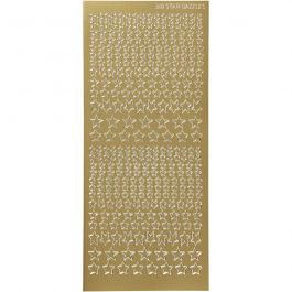Sticker, Sterne, Blatt 10x23 cm, Gold, 1 Bl. [HOB-170111]