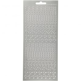 Sticker, Sterne, Blatt 10x23 cm, Silber, 1 Bl. [HOB-170112]