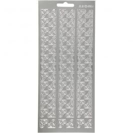 Sticker, Ecken, Blatt 10x23 cm, Silber, 1 Bl. [HOB-170118]