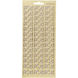Sticker, Ecken, Blatt 10x23 cm, Gold, 1 Bl. [HOB-170119]