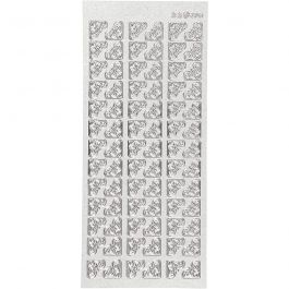 Sticker, Ecken, Blatt 10x23 cm, Silber, 1 Bl. [HOB-170120]