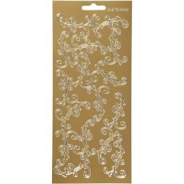 Sticker, Spiralen, Blatt 10x23 cm, Gold, 1 Bl. [HOB-170121]