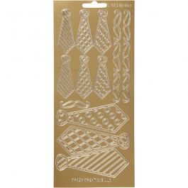 Sticker, Krawatten, Blatt 10x23 cm, Gold, 1 Bl. [HOB-170147]