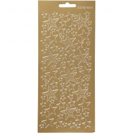 Sticker, Sterne, 10x23 cm, Gold, 1 Bl. [HOB-170182]