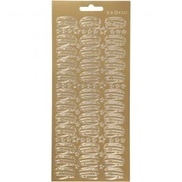 Sticker, Hüte, Blatt 10x23 cm, Gold, 1 Bl. [HOB-170208]