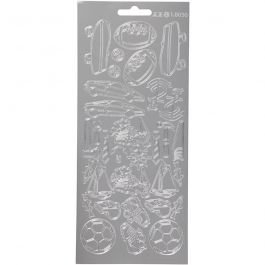 Sticker, Sport, Blatt 10x23 cm, Silber, 1 Bl. [HOB-170233]