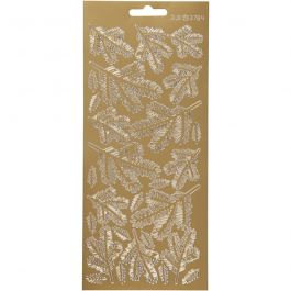 Sticker, Zweige, Blatt 10x23 cm, Gold, 1 Bl. [HOB-170236]