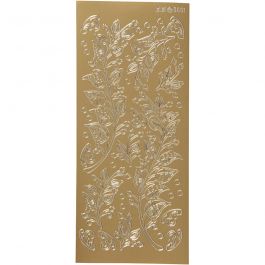 Sticker, Blätter, Blatt 10x23 cm, Gold, 1 Bl. [HOB-170238]