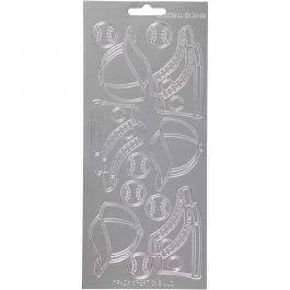 Sticker, Sport, Blatt 10x23 cm, Silber, 1 Bl. [HOB-170249]
