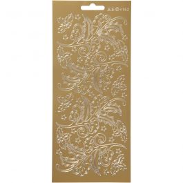 Sticker, Stechpalme/Ilex, Blatt 10x23 cm, Gold, 1 Bl. [HOB-170252]