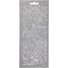 Sticker, Laternen, Blatt 10x23 cm, Silber, 1 Bl. [HOB-170255]