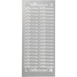 Sticker, Blatt 10x23 cm, Silber, 1 Bl. [HOB-170262]