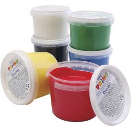 PRIMO Fingerfarbe, Sortierte Farben, 6x100 ml/ 1 Pck [HOB-630182]