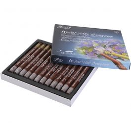 Gallery Aquarell-Kreide, Dunkelbraun, 12 Stk/ 1 Pck [HOB-427376]
