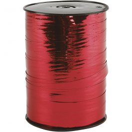 Kräuselband, B 10 mm, Glänzend, Metallic-Rot, 250 m/ 1 Rolle [HOB-20223]