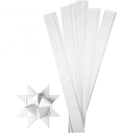 Papierstreifen für Sterne, L 73 cm, B 25 mm, D 11,5 cm, Weiß, 100 Streifen/ 1 Pck [HOB-20717]