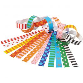 Papierketten, mit Muster, L 16 cm, B 15 mm, 2400 Stk/ 1 Pck [HOB-20783]
