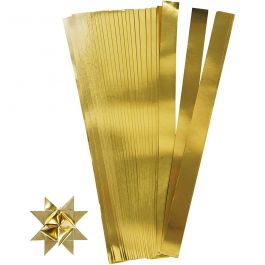 Papierstreifen für Sterne, L 45 cm, D 6,5 cm, B 15 mm, Gold, 100 Streifen/ 1 Pck [HOB-20937]