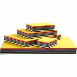 Farbkarton, A3,A4,A5,A6, 180 g, Sortierte Farben, 1500 Bl. sort./ 1 Pck [HOB-21421]