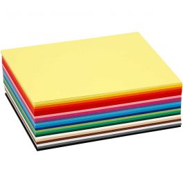 Farbkarton, A6, Blatt 105x148 mm, 180 g, Sortierte Farben, 120 Bl. sort./ 1 Pck [HOB-214260]