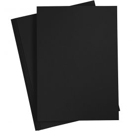 Karton, farbig, A4, Blatt 210x297 mm, 210-220 g, Schwarz, 10 Bl./ 1 Pck [HOB-21438]