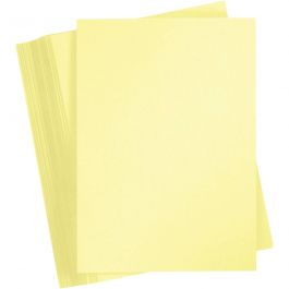 Karton, farbig, A4, Blatt 210x297 mm, 180 g, Hellgelb, 100 Bl./ 1 Pck [HOB-21711]