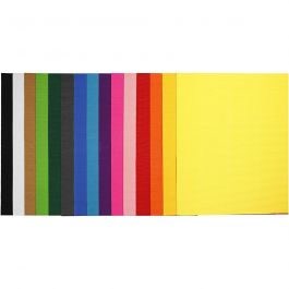 Wellkarton, Blatt 50x70 cm, 80 g, Sortierte Farben, 15 Bl./ 1 Pck [HOB-21926]