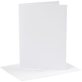 Karten & Kuverts, Kartengröße 12,7x17,8 cm, Umschlaggröße 13,3x18,5 cm, 230 g, Weiß, 4 Set/ 1 Pck [HOB-230561]