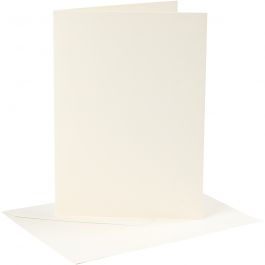 Karten & Kuverts, Kartengröße 12,7x17,8 cm, Umschlaggröße 13,3x18,5 cm, 220 g, Naturweiß, 4Set/ 1 Pck [HOB-230562]