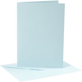 Karten & Kuverts, Kartengröße 12,7x17,8 cm, Umschlaggröße 13,3x18,5 cm, 220 g, Hellblau, 4 Set/ 1 Pck [HOB-230564]