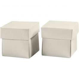 Faltschachtel, Größe 5,5x5,5 cm, 250 g, Naturweiß, 10 Stk/ 1 Pck [HOB-233021]