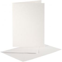 Perlmuttkarten & Kuverts, Kartengröße 10,5x15 cm, Umschlaggröße 11,5x16,5 cm, Creme, 10 Set/ 1 Pck [HOB-23819]
