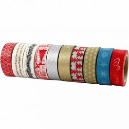Klebeband, Weihnachten, B 15 mm, 10x10 m/ 1 Pck [HOB-25194]
