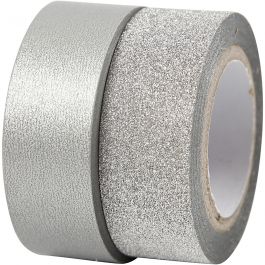 Design-Klebeband, B 15 mm, Silber, 2 Rolle/ 1 Pck [HOB-25221]