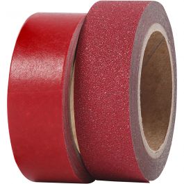 Design-Klebeband, B 15 mm, Rot, 2 Rolle/ 1 Pck [HOB-25232]
