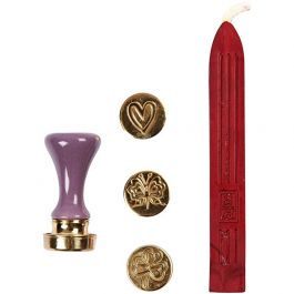 Siegel-Set - Anfänger-Set, Herz, Klee, Schmetterling, D 18 mm, 1 Set [HOB-27022]