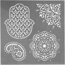 Schablone, Ethno-Muster, Größe 30,5x30,5 cm, Dicke 0,31 mm, 1 Bl. [HOB-27100]