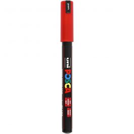 Posca Marker , Nr. PC-1MR, Strichstärke 0,7 mm, extrafein, Rot, 1 Stk [HOB-272040]
