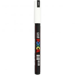 Posca Marker , Nr. PC-1MR, Strichstärke 0,7 mm, extrafein, Weiß, 1 Stk [HOB-272052]