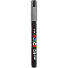 Posca Marker , Nr. PC-1MR, Strichstärke 0,7 mm, extrafein, Silber, 1 Stk [HOB-272805]