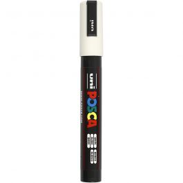 Posca Marker , Nr. PC-5M, Strichstärke 2,5 mm, Medium, Weiß, 1 Stk [HOB-276052]