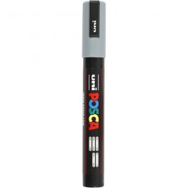 Posca Marker , Nr. PC-5M, Strichstärke 2,5 mm, Medium, Grau, 1 Stk [HOB-276095]