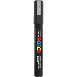 Posca Marker , Nr. PC-5M, Strichstärke 2,5 mm, Medium, Silber, 1 Stk [HOB-276805]