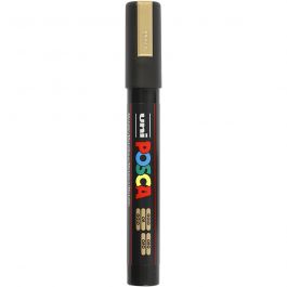 Posca Marker , Nr. PC-5M, Strichstärke 2,5 mm, Medium, Gold, 1 Stk [HOB-276810]