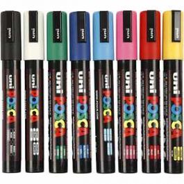 Posca Markierstifte – Strichstärke 2.5mm, PC5-M – 8 Farben (8 Stück) [HOB276900]