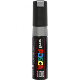 Posca Marker , Nr. PC-8K, Strichstärke 8 mm, breit, Silber, 1 Stk [HOB-278805]