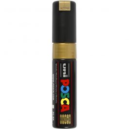 Posca Marker , Nr. PC-8K, Strichstärke 8 mm, breit, Gold, 1 Stk [HOB-278810]