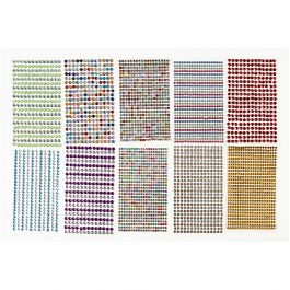 Strassstein-Sticker, D 4-6 mm, Blatt 16x9,5 cm, Sortierte Farben, 10 Bl./ 1 Pck [HOB-28303]