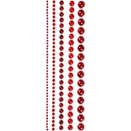 Halbperlen, Größe 2-8 mm, Rot, 140 Stk/ 1 Pck [HOB-28319]