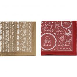 Dekofolie mit Transferblatt, Traditionelle Weihnachten, Blatt 15x15 cm, Gold, Rot, 2x2 Bl./ 1 Pck [HOB-283557]